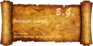 Burgya Gergő névjegykártya
